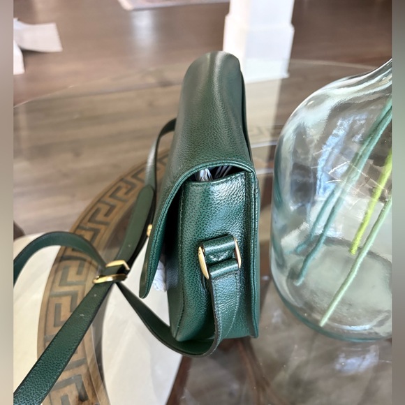 💚COACH VINTAGE MADISON CARLYLE FERN GREEN LEATHER CROSSBODY BAG!💚 - Picture 4 of 10